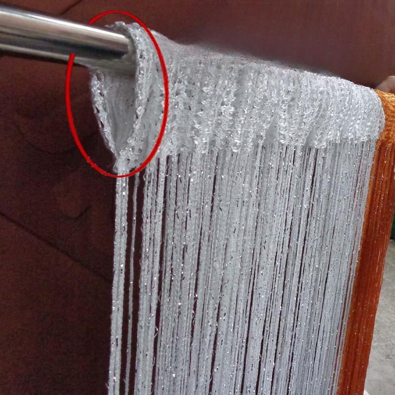 100x200cm Romantic Decoration Curtains Shiny Silvery Line String Tassel Sheer Curtain for Home Living Room Bedroom,1PC