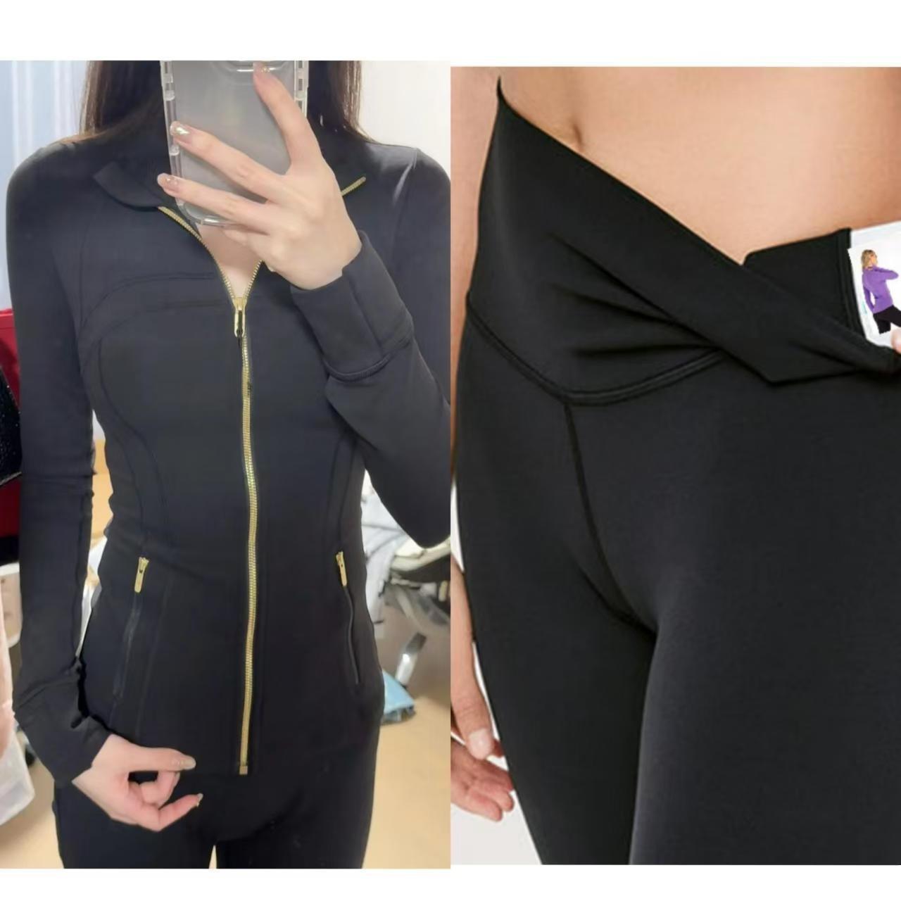 

Женский облегающий комплект куртка и капри для йоги Lulu SLEEK CITY S/2