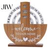 Wooden Perpetual Calendar Calendar, Manual Rotating Desk for Home Office Minimalist Wood Block Decor, Creative Natural Date Month Week Display Desktop