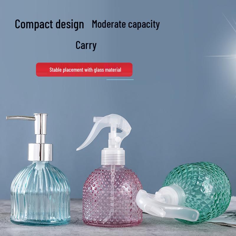 Stylish Glass Refill Bottle for Hand Sanitizer, Lotion, Shampoo, Shower Gel - Press-Type for Home Bathroom