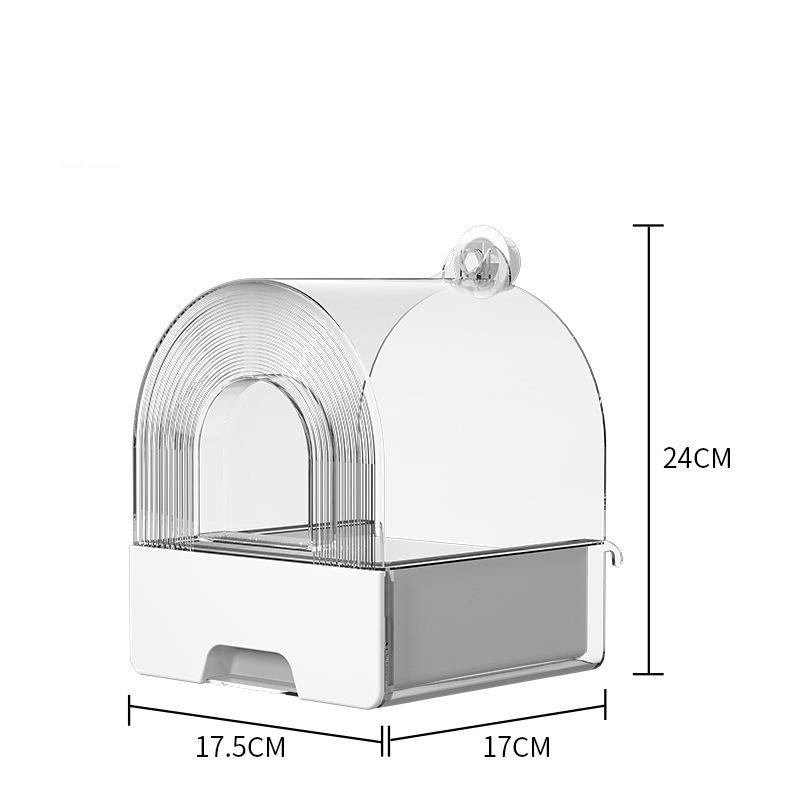 Large Bird Bath Cage Cleaning Pet Supplies Cockatiel Bird Clear Bathtub with Bottom Drawer Portable Shower for Most Birdcage
