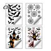 Outdoor Glass Ornament 4Pcs Halloween Static Window Stickers, PVC Waterproof Decals for Doors, Haunted House Easy Application Bat Spider Web