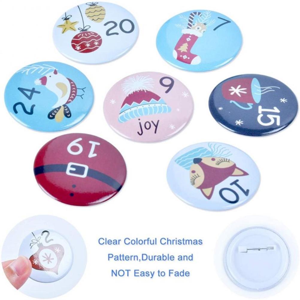 Calendario dell'Avvento di Natale con Numeri da 1 a 25 Set di Bottoni Rotondi Per Decorazioni Regalo Per Nastri Sacchetti di Stoffa