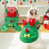 Striped Dog Christmas Clothing Breathable Warm Cats Christmas Coats Comfortable Elk Pocket Pet Dress Up Costume