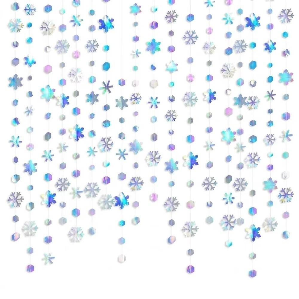 Glitzerpapier-Schneeflocken-Girlande Romantische Schneeflocken-Girlande Weihnachts-Hängegirlande Muttertag