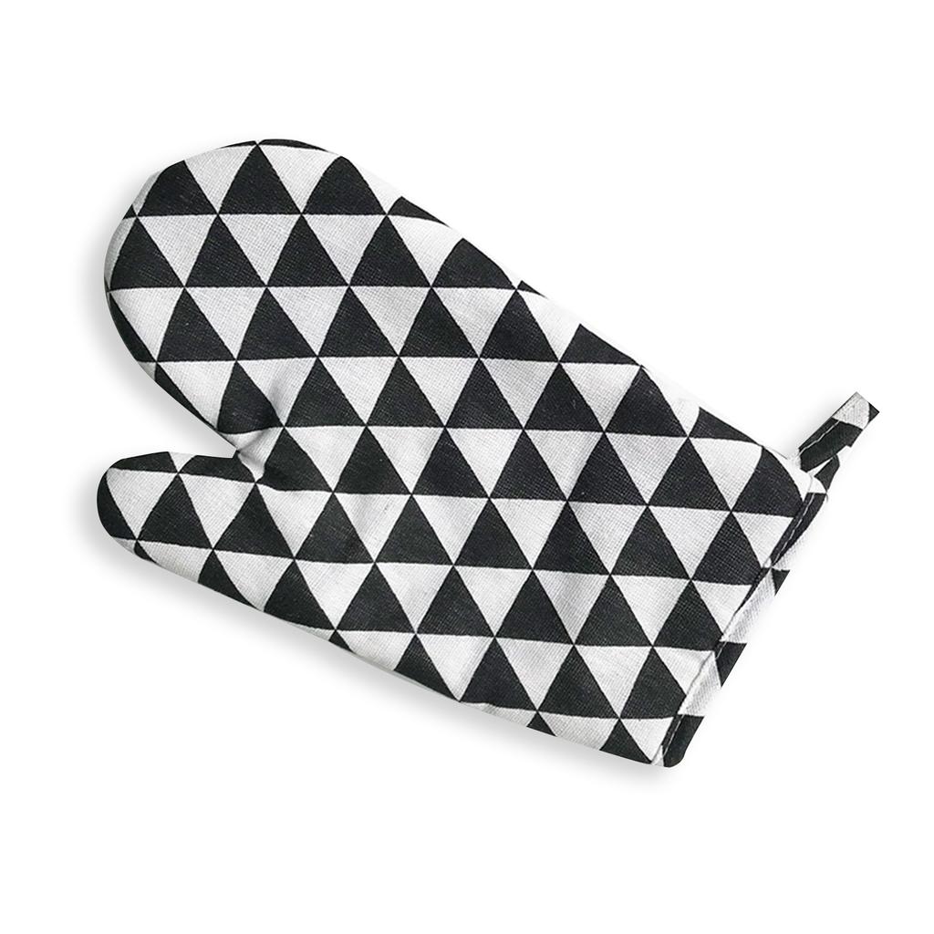 Cotton And Linen Oven Mitts Gloves Heat Resistant Non-Slip For Kitchen Cooking Baking