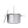 Boundless Voyage Titanium Cookware Pot, Cookware for Campfires, Hanging Pot, Rust-Resistant, Lightweight, Foldable Handle, Solo Camping, Outdoor Campi