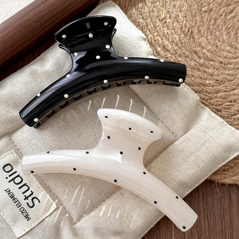Korean Black White Wave Point Hair Claw for Women Girl Elegant Acetate Large Crab Hair Clip Hairpin Shark Clip Hair Accessories