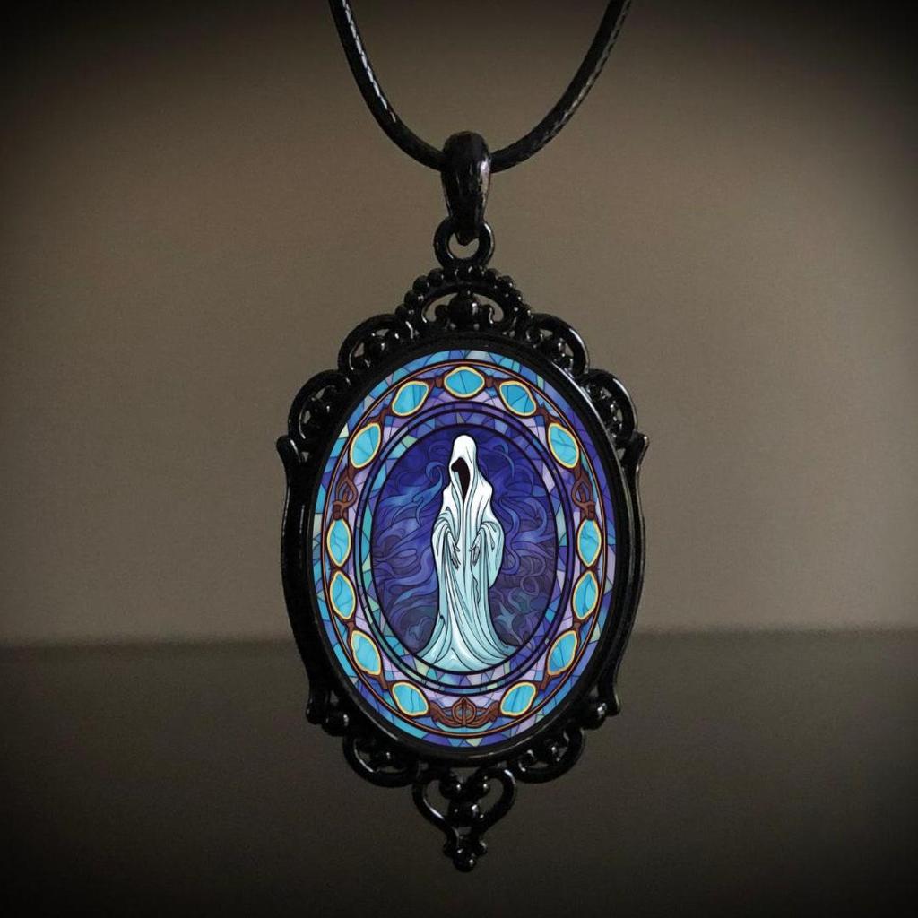 Gothic Raven Cross Pendant Necklace With Alloy Material For Halloween Costume Accessory