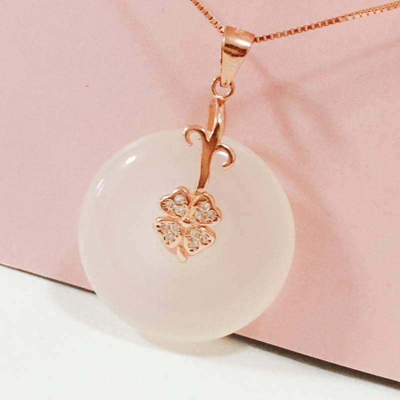 Ping An 925 Silver Four-Leaf Clover Pendant Clip.