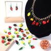 5pcs/lot Vegetables Fruit Glass Charms Pendant Lemon Watermelon Eggplant Grape Pendants For DIY Jewelry Making Necklace Earrings