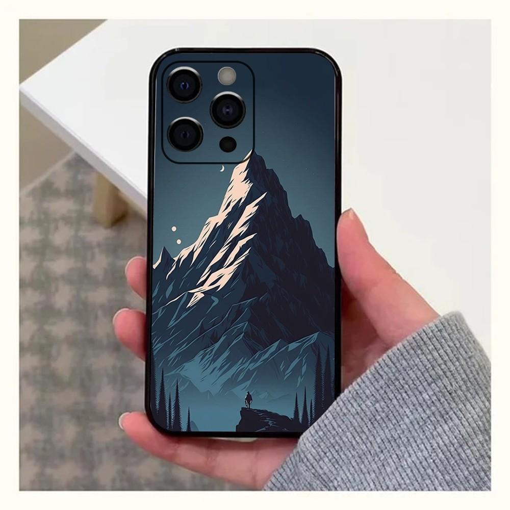 Everest mountain world first Phone Case For Apple iPhone 15,14,13,12,11,Pro,X,XS,Max,XR,Plus,Mini Soft Black Cover
