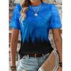 Women's Summer Casual Crewneck 3D Print Dandelion Pattern Breathable O Neck Short Sleeve Oversized T-shirt Summer