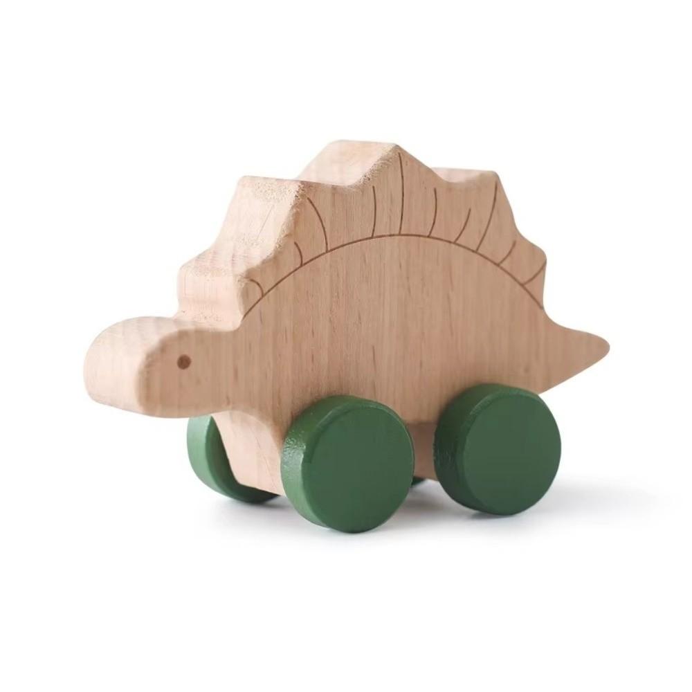 Developmental Cartoon Dinosaur Car Hand-decorated Wooden Block Toy  Baby Birthday Gift