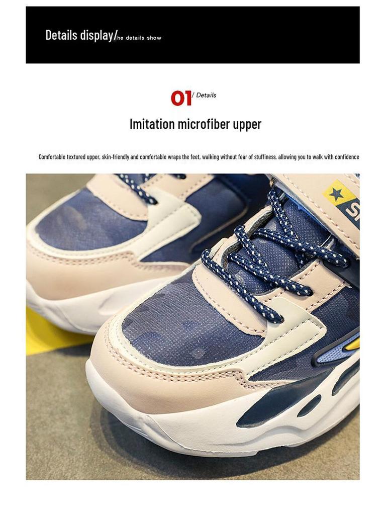 Boys' Waterproof Leather Sneakers - Lightweight, Soft Sole Running Shoes for Elementary School Students