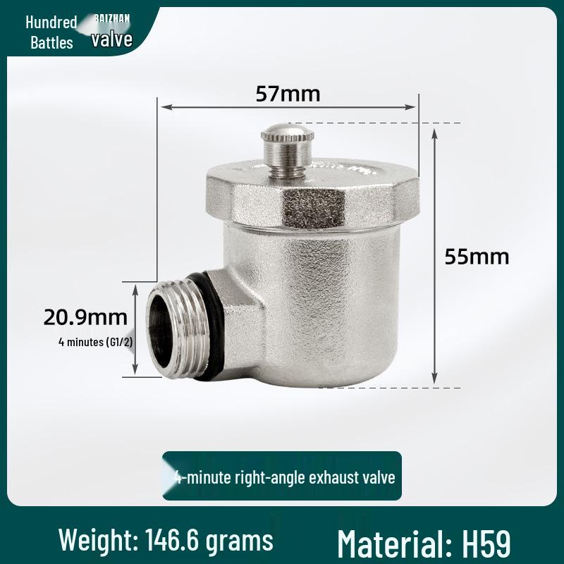 Válvula Automática de Purga de Aire de Latón para Tuberías de Agua y Sistemas HVAC - Válvula de Purga/Liberación 1/2", 3/4", 1"