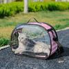 Portable Breathable Pet Shoulder Bag Transparent Large Capacity Pet Carrier Foldable Lightweight Transparent Bag Kitten Capsule