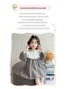 Spring Plaid Patchwork Dress with Sweet Lace Collar for Girls