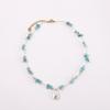 Aquamarine Irregular Pearl Necklace - Handmade Beaded Summer Beach Resort Style Accessory