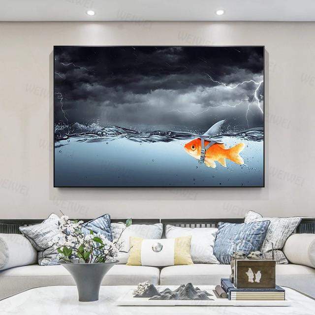 Abstract Animal Watercolor Whale Seascape Canvas Painting Posters and Prints Wall Art Pictures Cuadro Living Room Decor No Frame