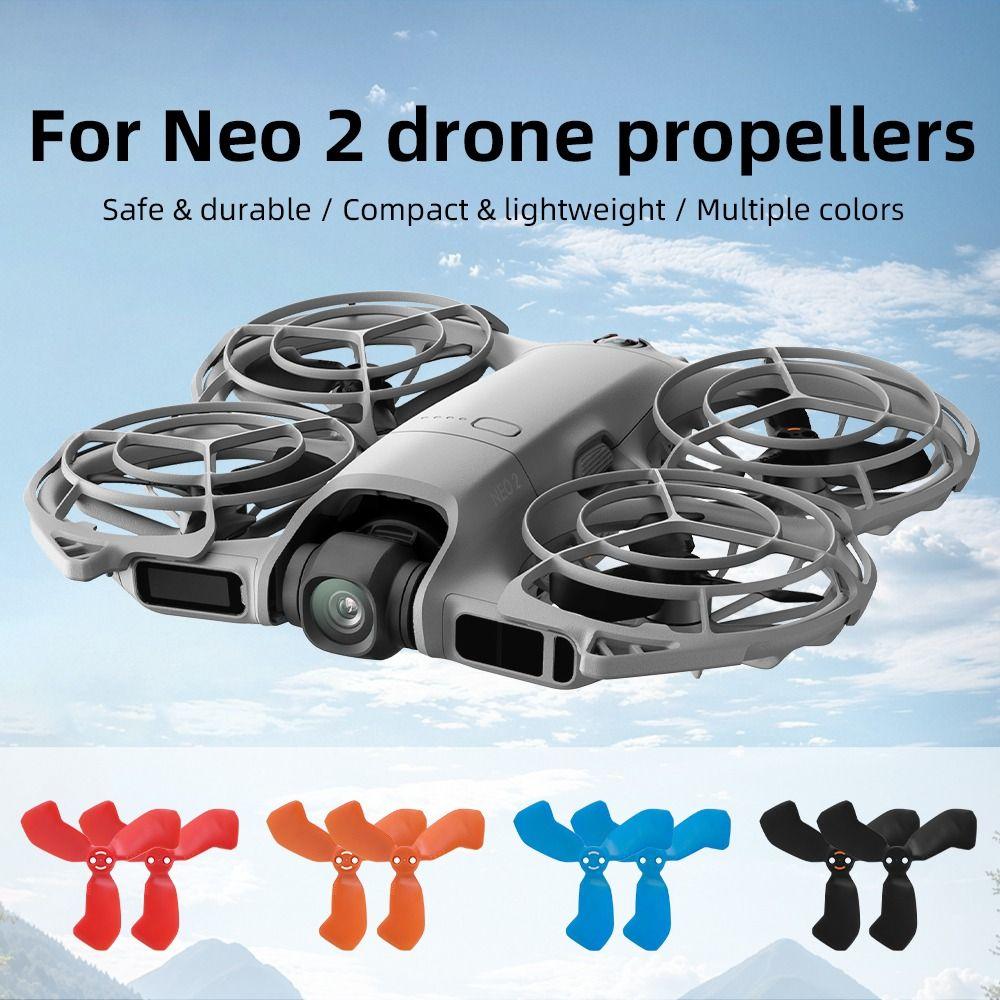 2 Pairs Replacement Drone Propellers With Screwdriver Quick Release Drone Spare Blades Lightweight Colorful for DJI Neo 2