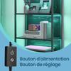 Bibliothèque sur 6 Niveaux, avec LED , Étagère Réglable, Cadre en Acier, pour Salon, Chambre, Bureau, Noir