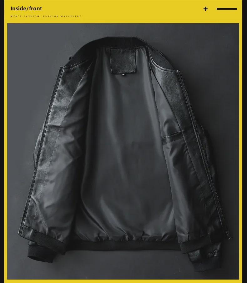 2023 Men's Slim Korean Style Leather Motorcycle Jacket - Trendy, Handsome, Casual Spring & Autumn Wear