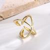 Lines Crossed Geometric Ring Adjustable for Fashionable Women and Trendsetters Personality Temperament Accessory