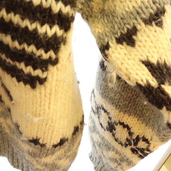 SEVEN ISLANDS wool Overall handle Cowichan jacket L White x gray Men's Used