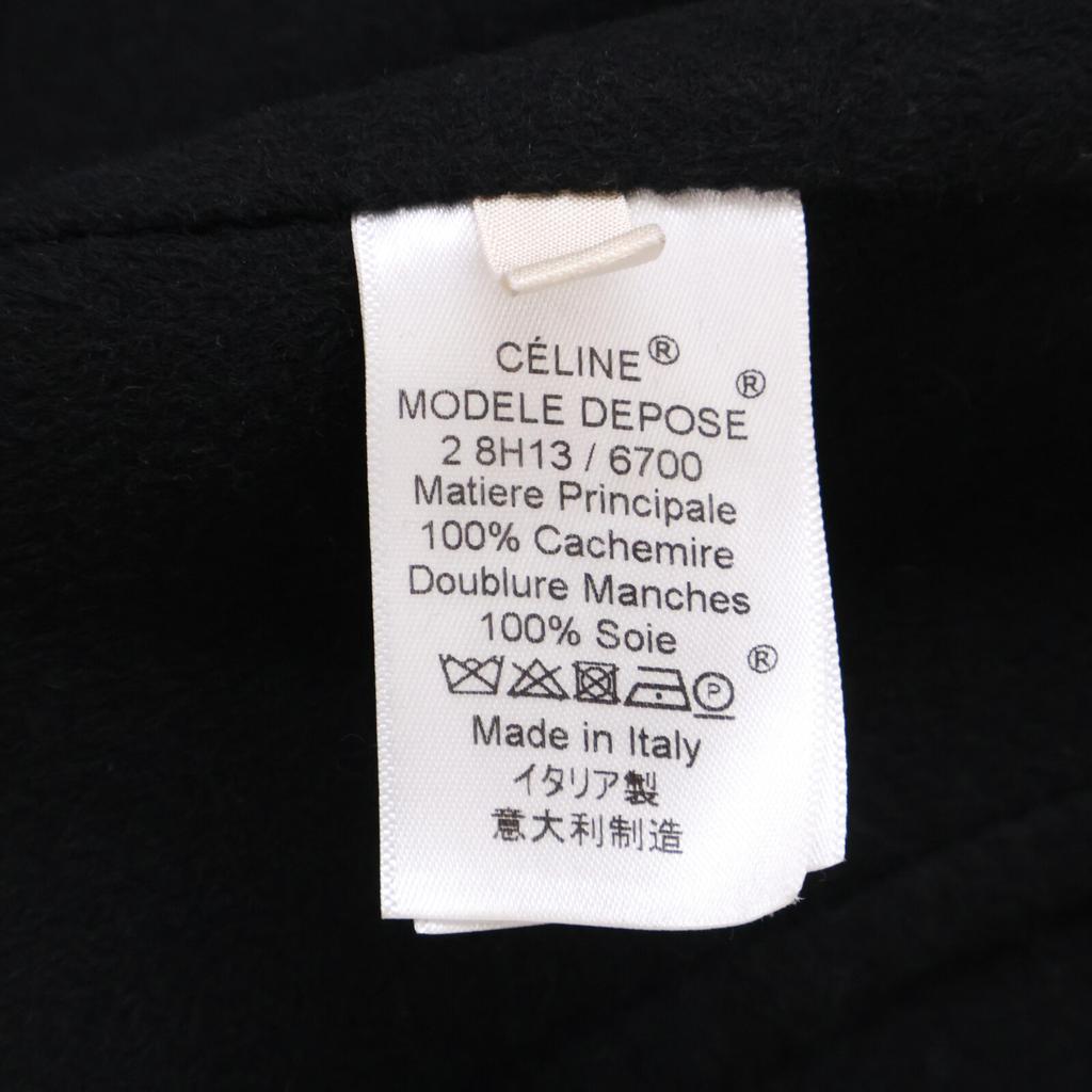 CELINE Domestic regular 2 8H13/6700 Phoebe period cashmere Egg Crombie coat 36 blackUsed