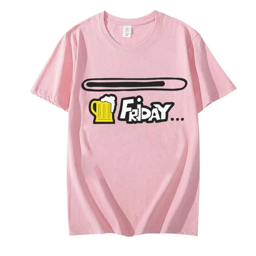Mens Clothes Beer Friday Classic T-shirts Male Tee Short Sleeve Tshirt Hip Hop Tops Funny Graphic Y2k Oversized Men Streetwear