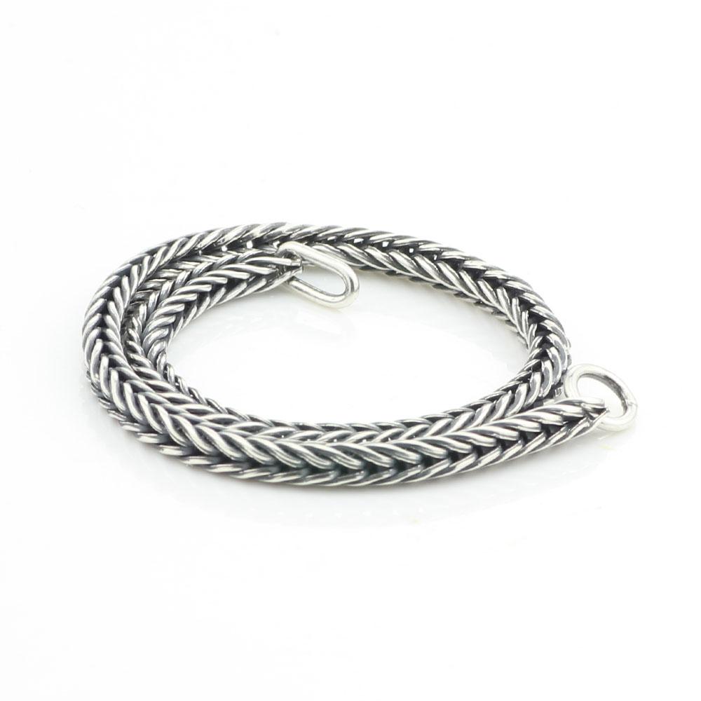 

Authentic 925 Silver Bracelet Women Fox Tail Beads Charms Bracelet or Necklace Chain Fit Troll Eurpeon Jewelry 6cm