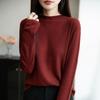 Half Turtleneck Sweater Long-sleeved Sweater Women's Spring and Autumn Top Loose Casual Bottoming Shirt