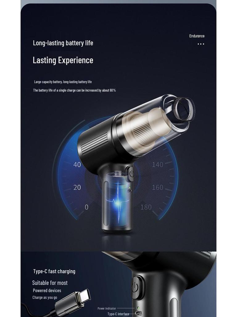 Wireless Multi-Function Handheld Car Vacuum: High-Power Portable Suction & Blowing All-in-One Cleaner