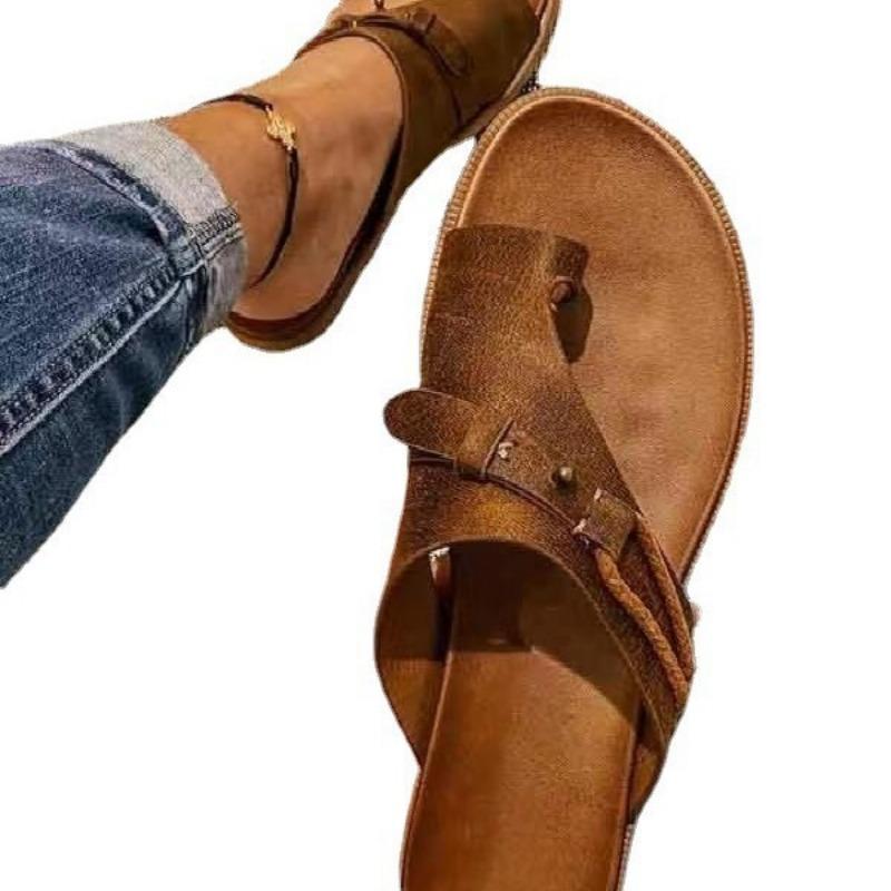 Summer sandals new large size women's shoes women's slippers flat toe women's shoes beach women wear flip-flops