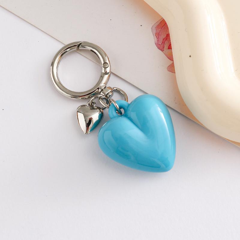 Sweet Heart Keychain Fashion Cute Candy Color Love Key Ring Lightweight Key Accessory for Women Girls Car Bag Ornament