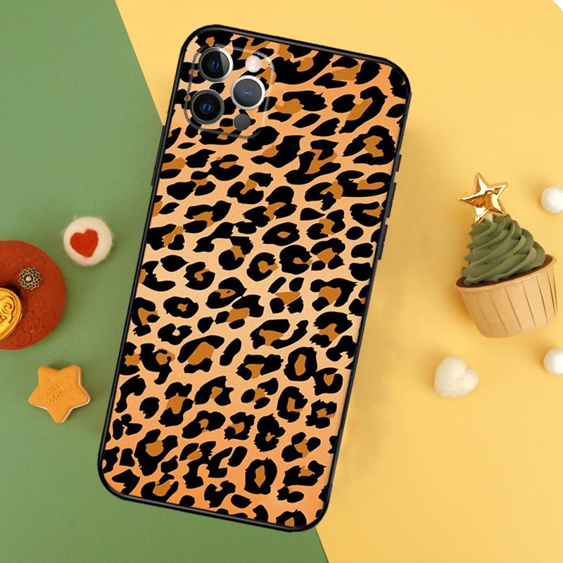 Leopard Print Black Cheetah Pattern Phone Case For iPhone 17 Pro Max 17Air 16E 15 14 13 12 11 16 Pro Max Mini Shockproof Cover