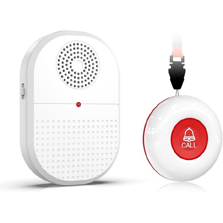 CallToU Caregiver Pager Call Button Elderly Wireless Call Button Vibration Pager Nurse Calling Alert System for Home Elderly Disabled Patient 1 1 receiver + 1 call butto
