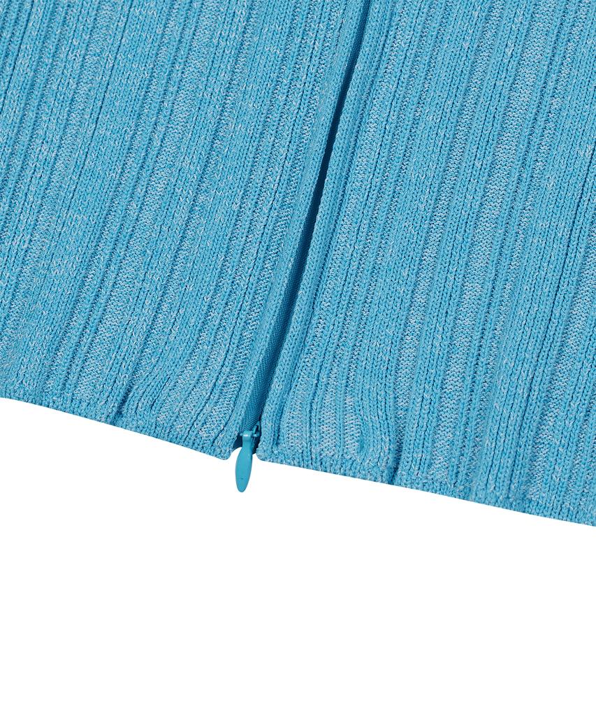 Taibseobiseu Ribbed Bottom Slit Top [Blue]