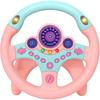 CocoPon Toy Steering Wheel with Adjustable Volume Real Sound for Kids Pink