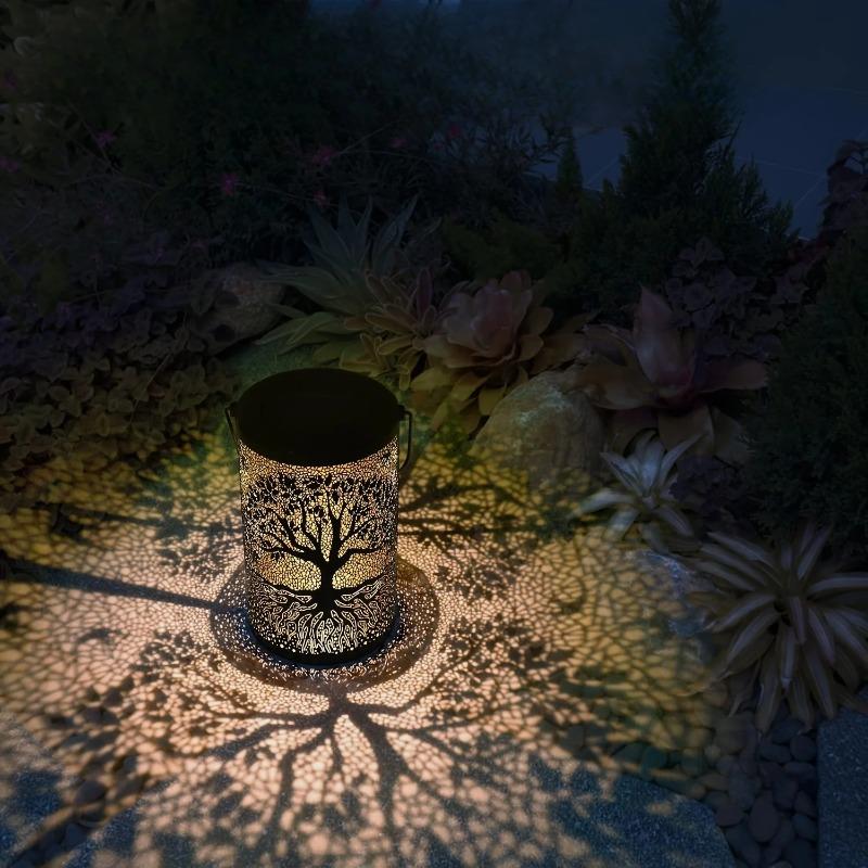 Hängende Solarlaterne Außen Wasserdicht Vintage Metall LED Großer Baum Dekorative Lichter Garten Hof Rasen Lichter