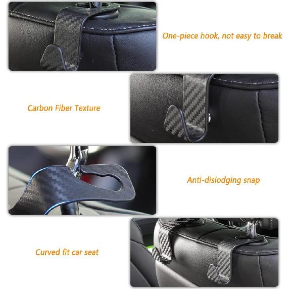 Utility Car Headrest Hidden Hook 33Lb(Max) Car Hooks For Purses And Bags,Hard Hat Holder For Truck Seat Hanger Storage Organizer For