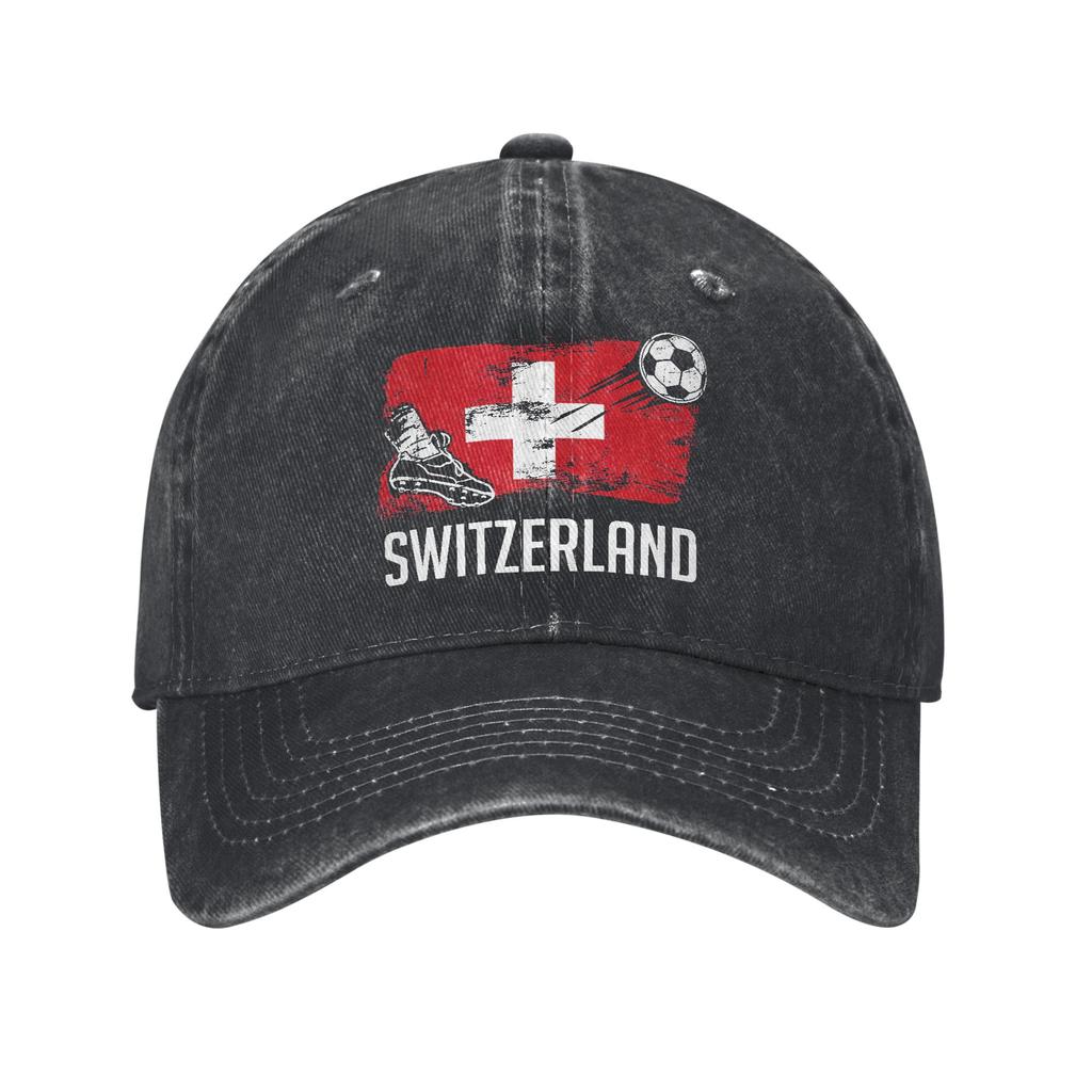 Swiss Switzerland Flag Trucker Hat Merch For Unisex Baseball Caps Retro Headwear Cap Adjustable