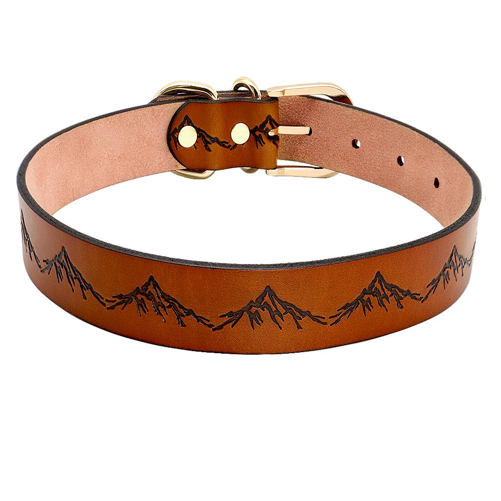 Leather Dog Collar Genuine Leather Pet Dog Collars Pitbull German Shepherd Collar Neck Buckle for Small Medium Large Dogs