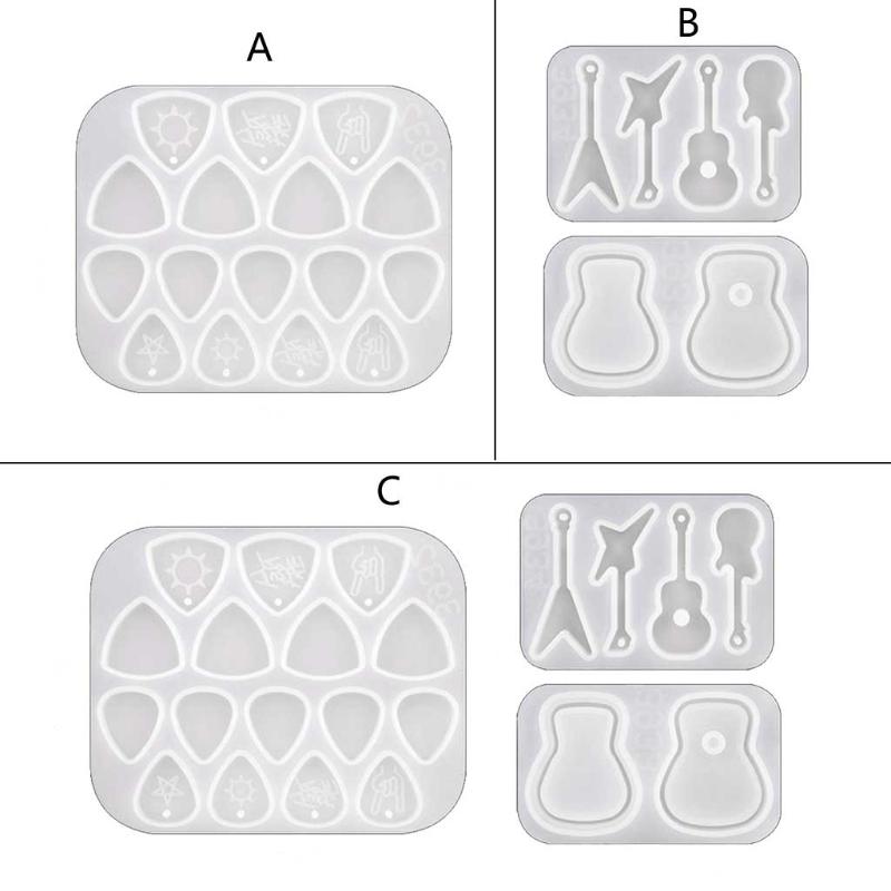 1/2/3Pcs Guitar Picks Molds for Resin Casting Guitars Pick Resin Mold for Musical Instruments Accessories Adult Kids