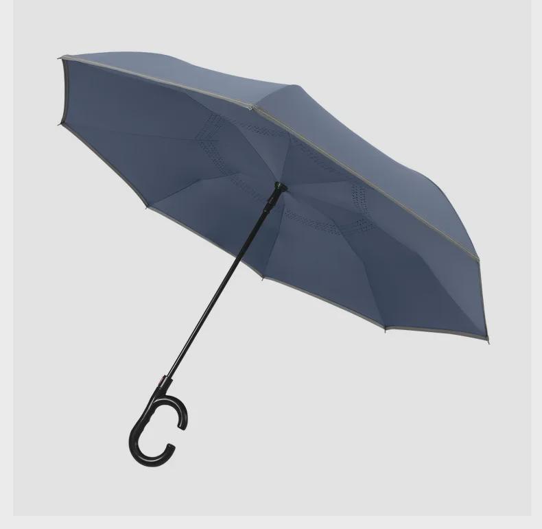 C-type Double-Layer Automatic Reverse Umbrella: Sunshade & Rain Protection, Large for Sunny/Rainy Days
