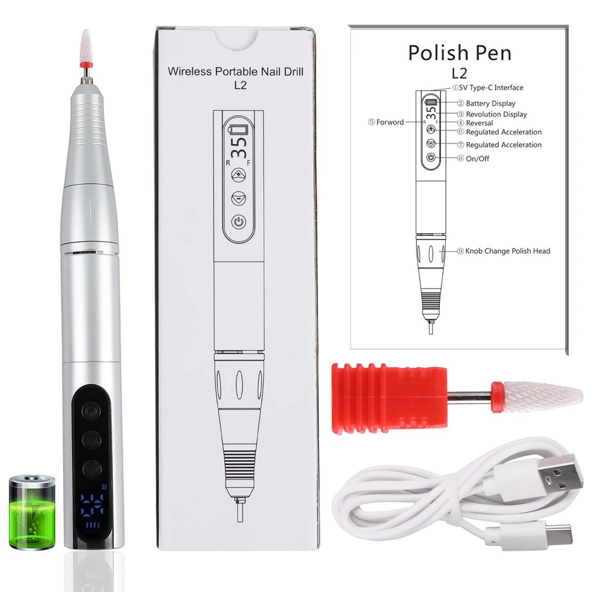 

New 35000RPM Rechargeable Wireless Nail Drill Pen For Manicure Salon