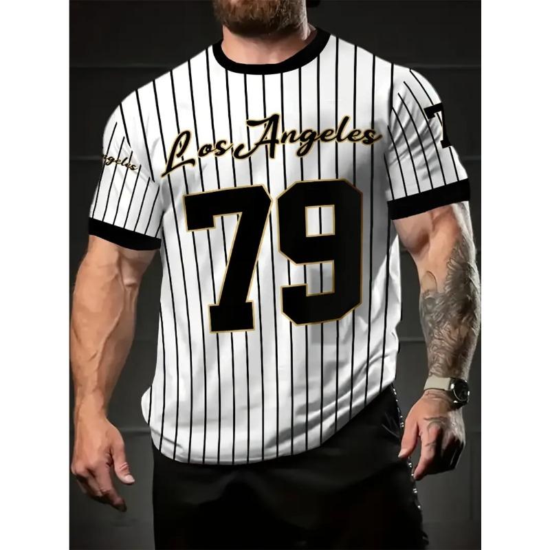 Pánské letní ležérní módní tričko s 3D digitálním potiskem ve větších velikostech - Měkká středně pružná polyesterová tkanina Letní pánské oblečení volného střihu