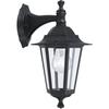 Downward Outdoor Lantern Applique - Eglo - Black - Metal & Glass - H35cm