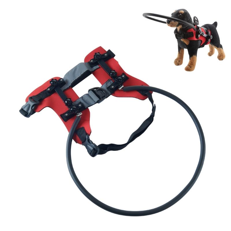 Crashproof Protective Collar for Blind Dog Stable Frame Adjustable Guide Harness Enhancing Pet Mobility Aid